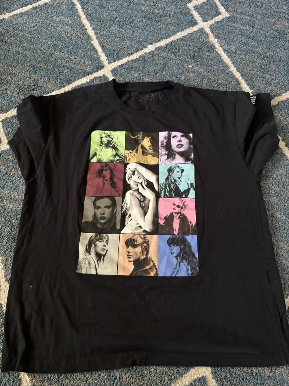 Black Graphic Pop Art Photo Grid Tee - Women